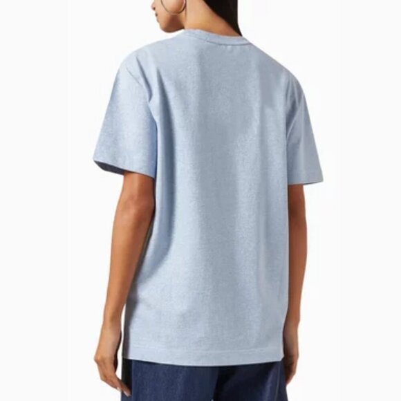 Alexander Wang Glitter Puff Logo T-shirt in Compact-Jersey Blue S - Picture 15 of 15